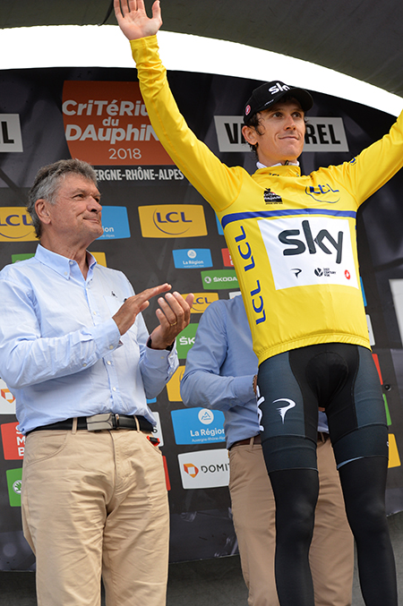 Geraint Thomas and Bernard Thevenet